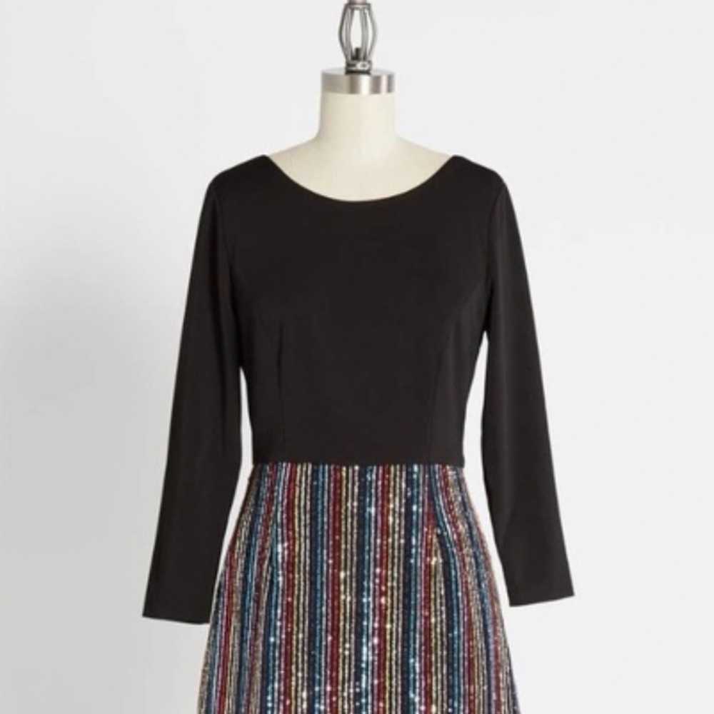Modcloth Beguile Blaze Rainbow Sequined Dress By Hutch Size 8